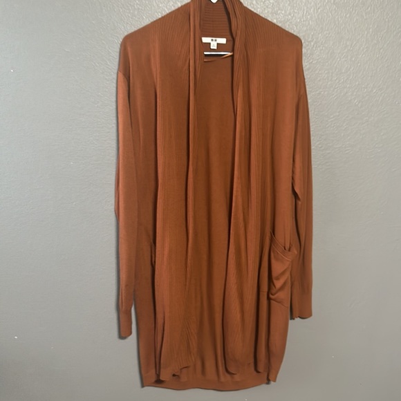 Uniqlo brand Size Medium open front Cardigan Cinnamon Color - Picture 5 of 15